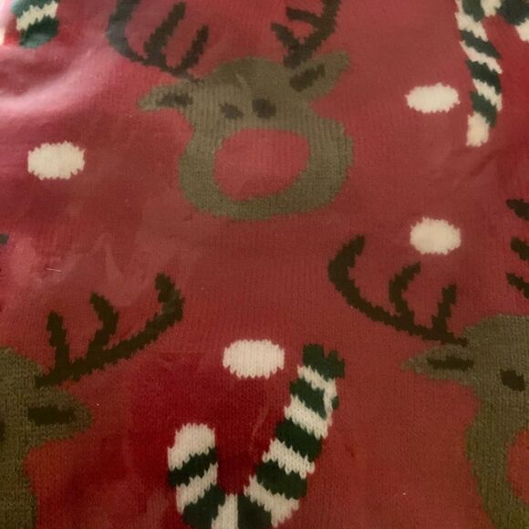 Reindeer Candy Cane Knit Beanie Hat - Picture 4 of 5